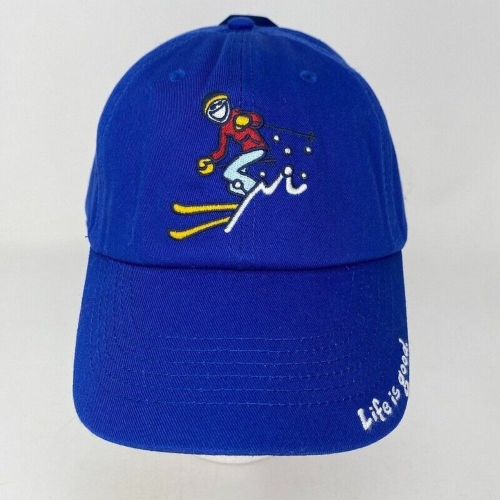 NWT Life Is‎ Good Strapback Hat Cap Ski Blue Golf